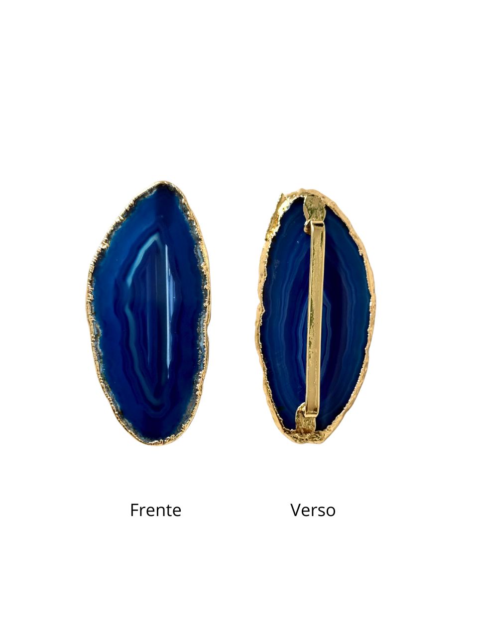 Pingente Agata Azul Ouro Semijoia