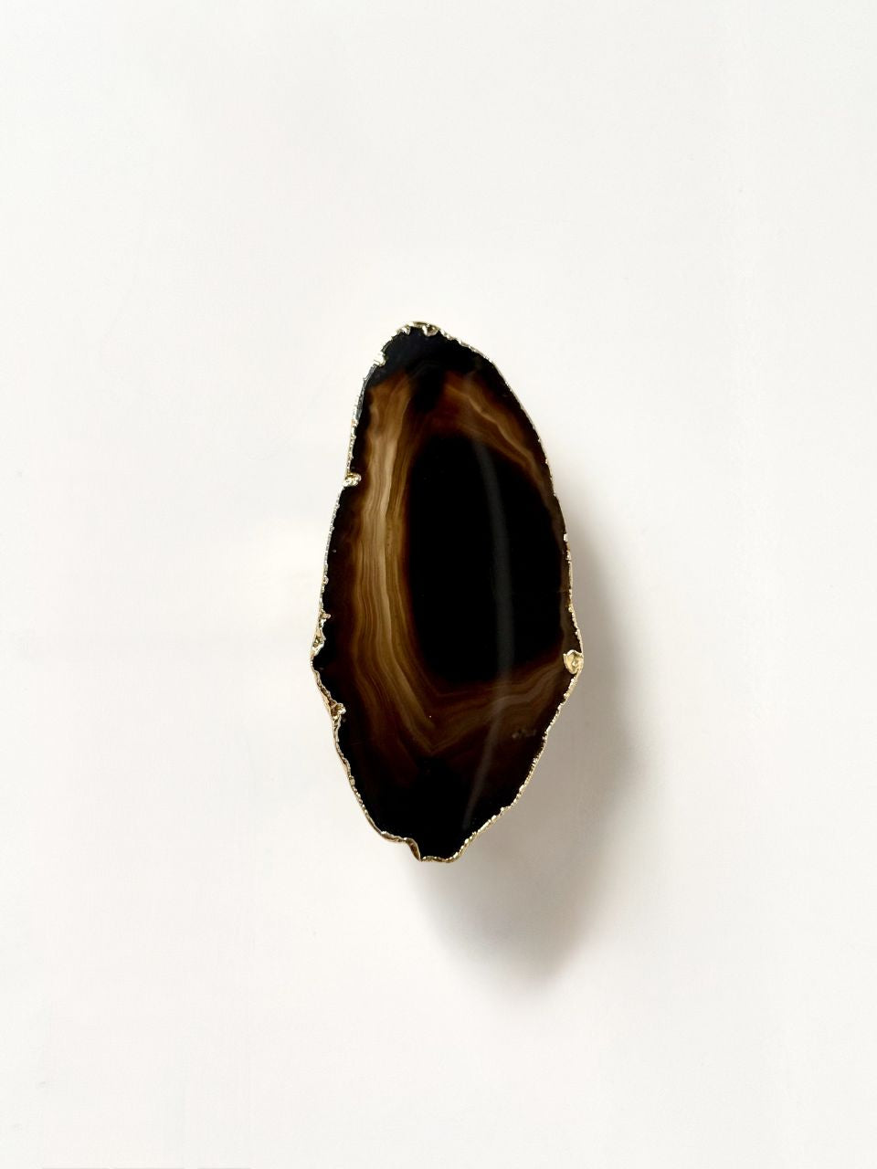 Pingente Agata Negra Ouro Semijoia