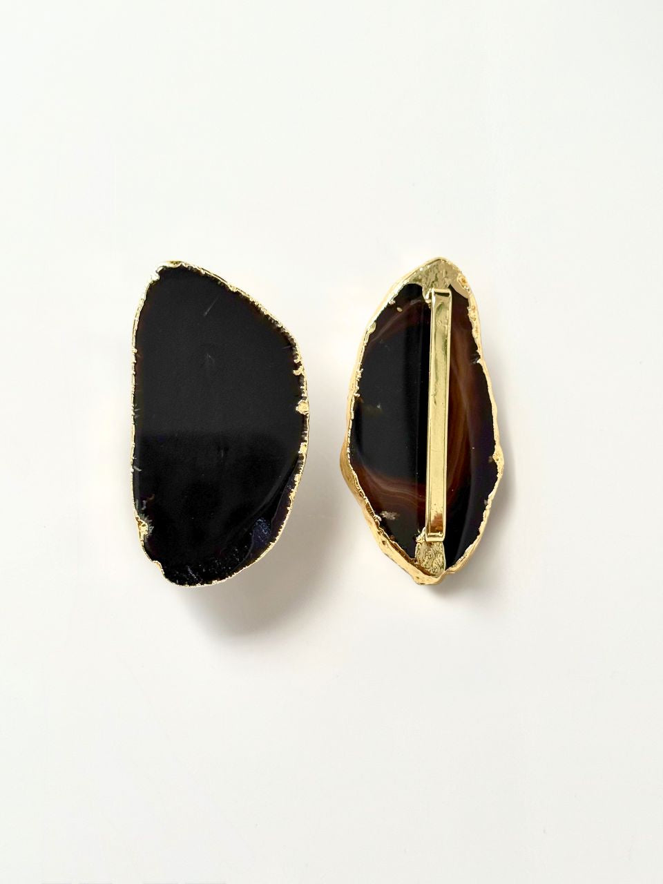 Pingente Agata Negra Ouro Semijoia