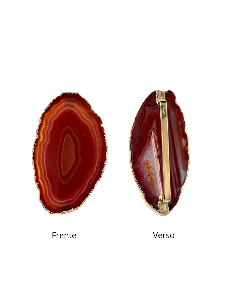 Pingente Agata Vermelha Ouro Semijoia
