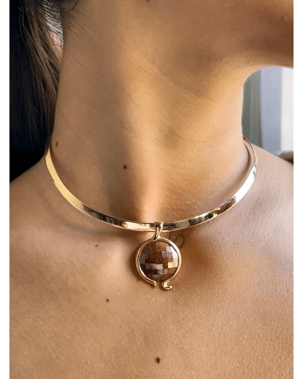 Colar Choker Aro Liso - ouro semijoia