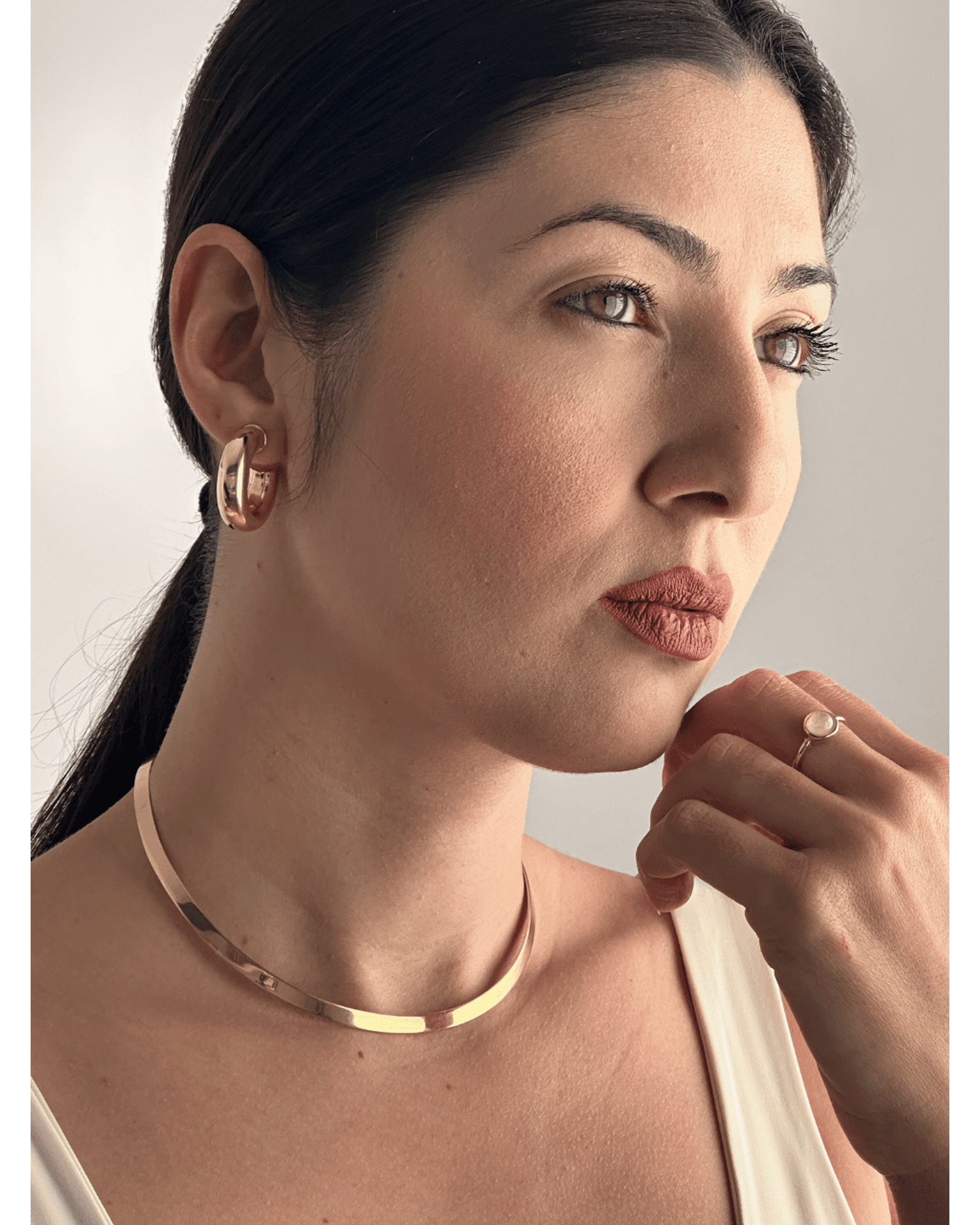 Colar Choker Aro Liso - ouro semijoia