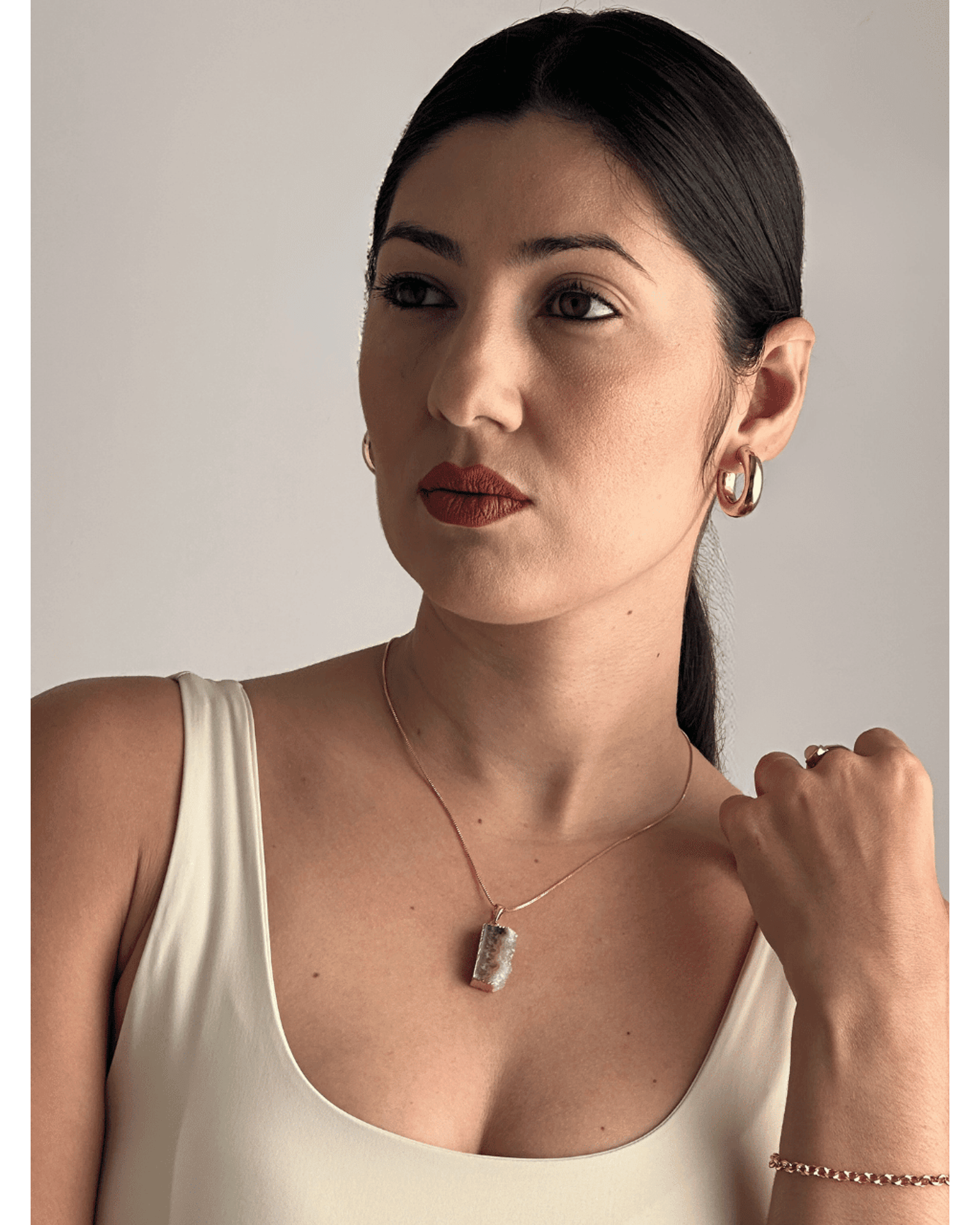 Brinco de Argola Tubo Liso folheado em ouro 18k