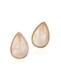 Brinco Gota Quartzo Rosa Ouro Semijoia