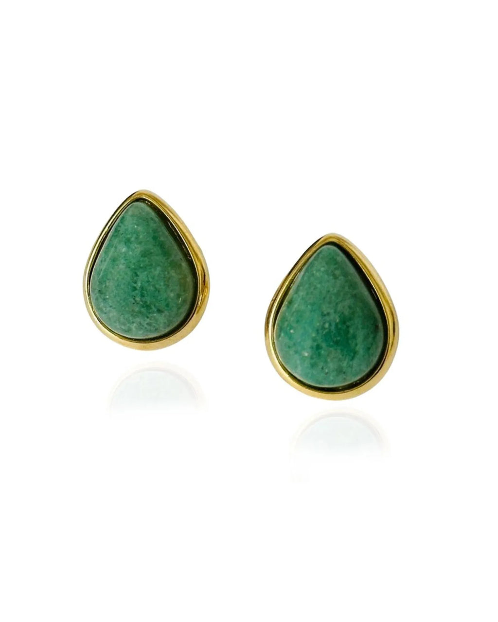 Brinco Gota Quartzo Verde Ouro Semijoia