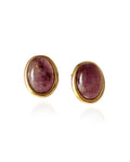 Brinco Oval Ametista Ouro Semijoia