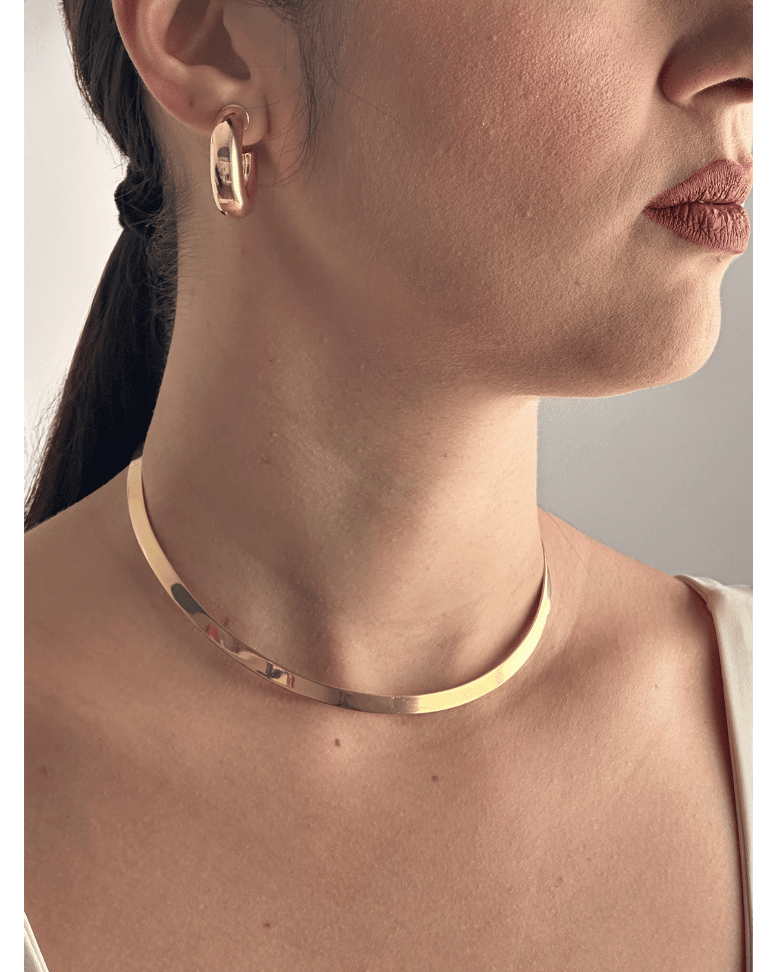 Colar Choker Aro Liso - ouro semijoia
