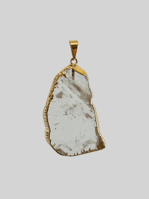 Pingente Slice Cristal de Rocha - ouro semijoia