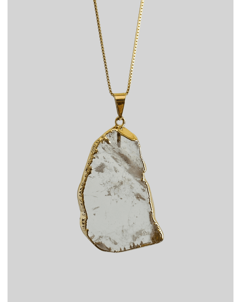 Colar Corrente Slice Cristal de Rocha ouro semijoia