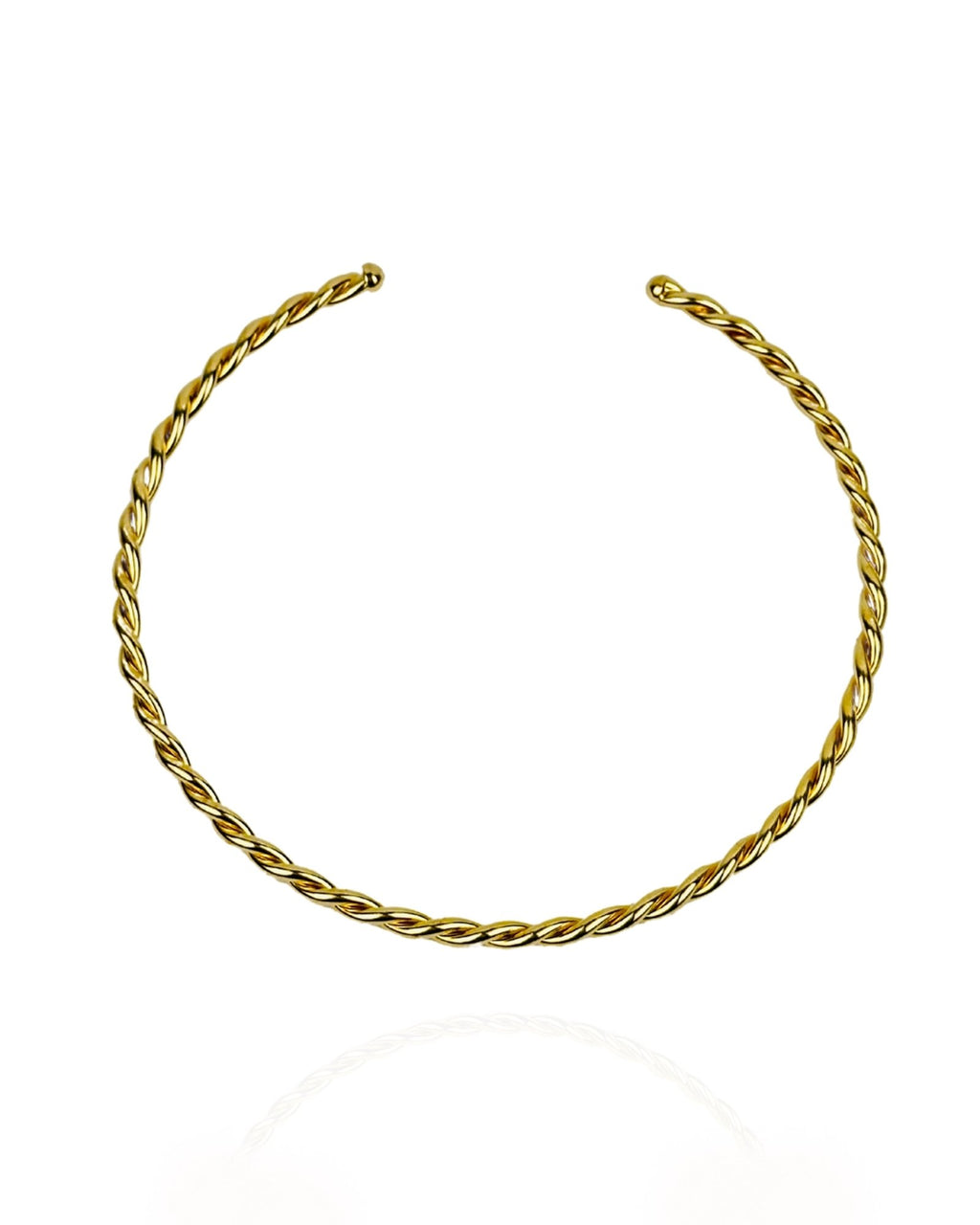 Colar Choker Aro Torcido Ouro Semijoia