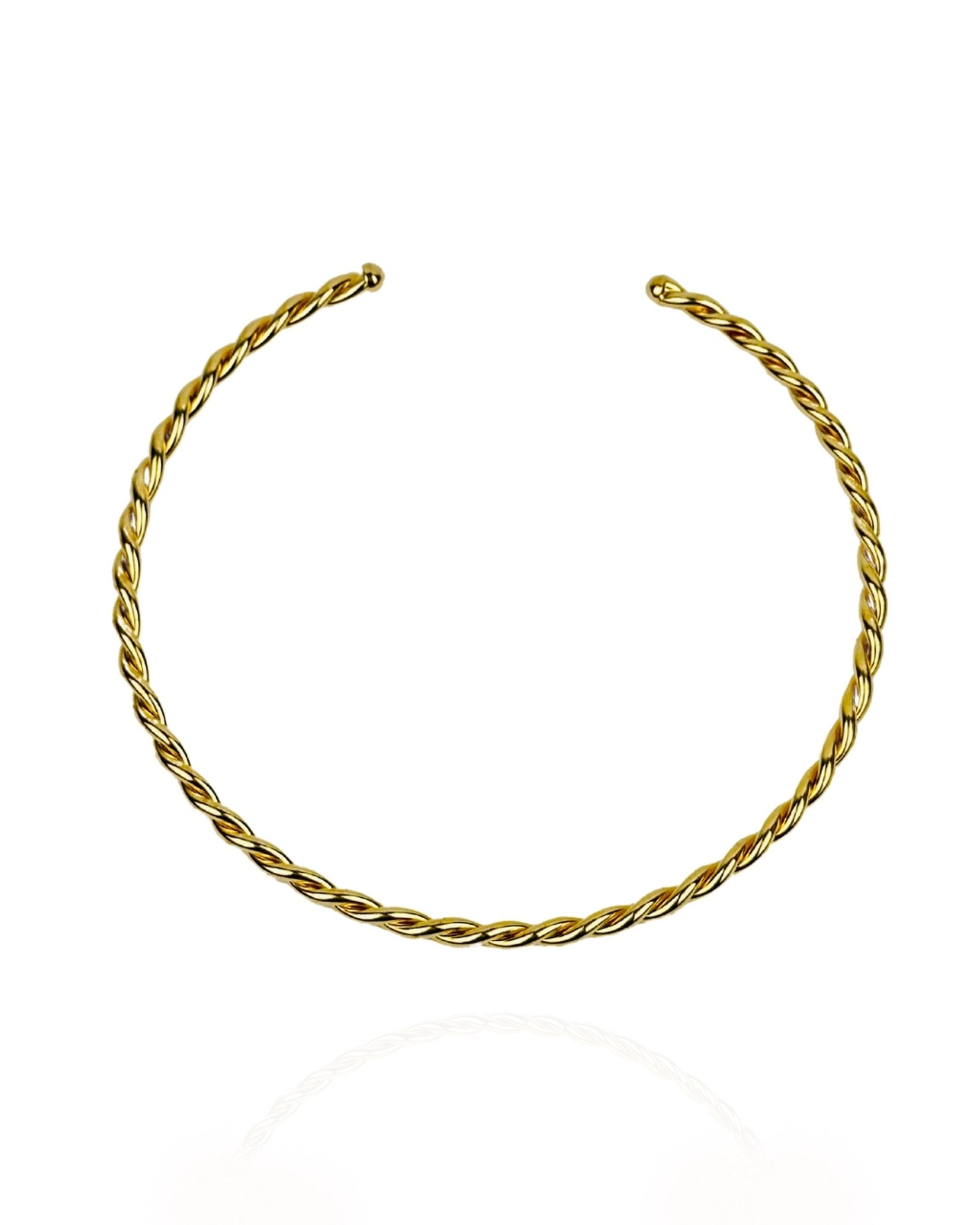 Colar Choker Aro Torcido Ouro Semijoia