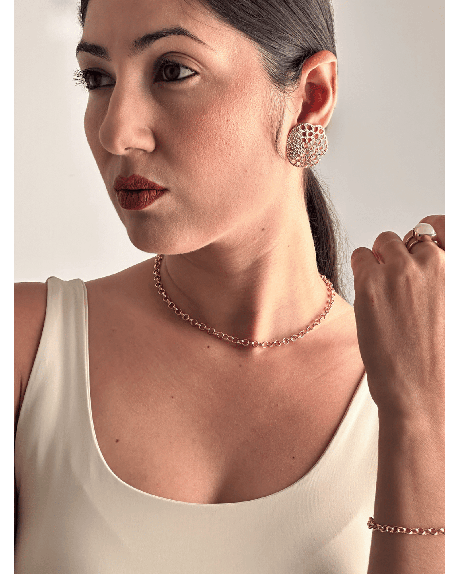 Colar Choker Elo Português folheado em ouro 18k