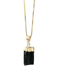 Colar Minimalista Turmalina Negra folheado a Ouro