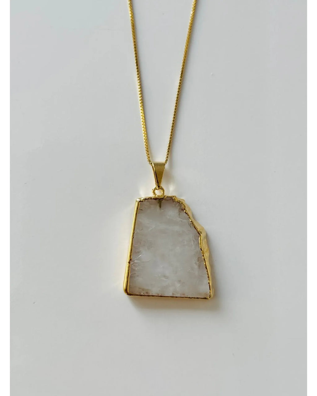 Colar Corrente Slice Cristal de Rocha ouro semijoia