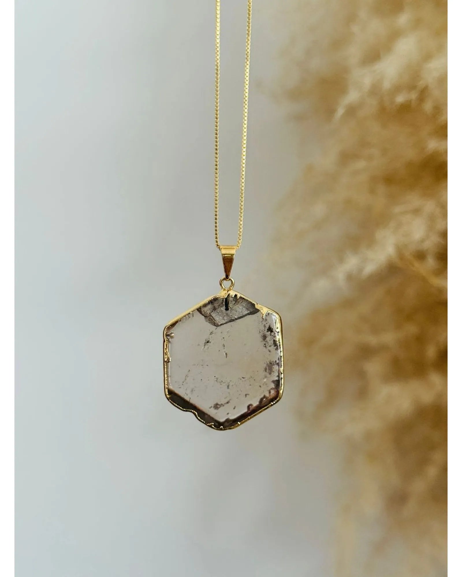 Colar Corrente Slice Cristal de Rocha ouro semijoia