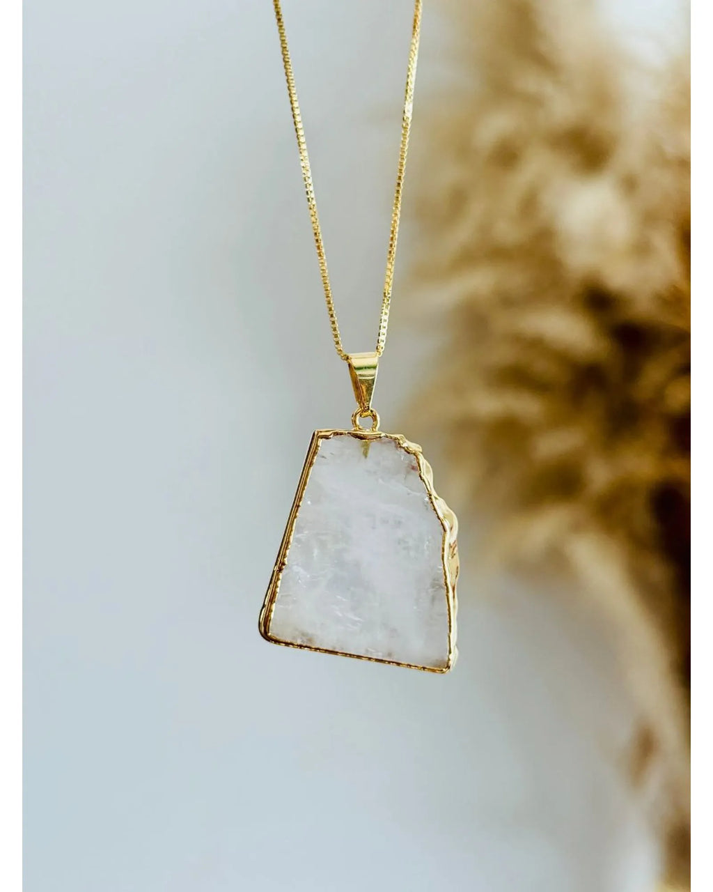Colar Corrente Slice Cristal de Rocha ouro semijoia