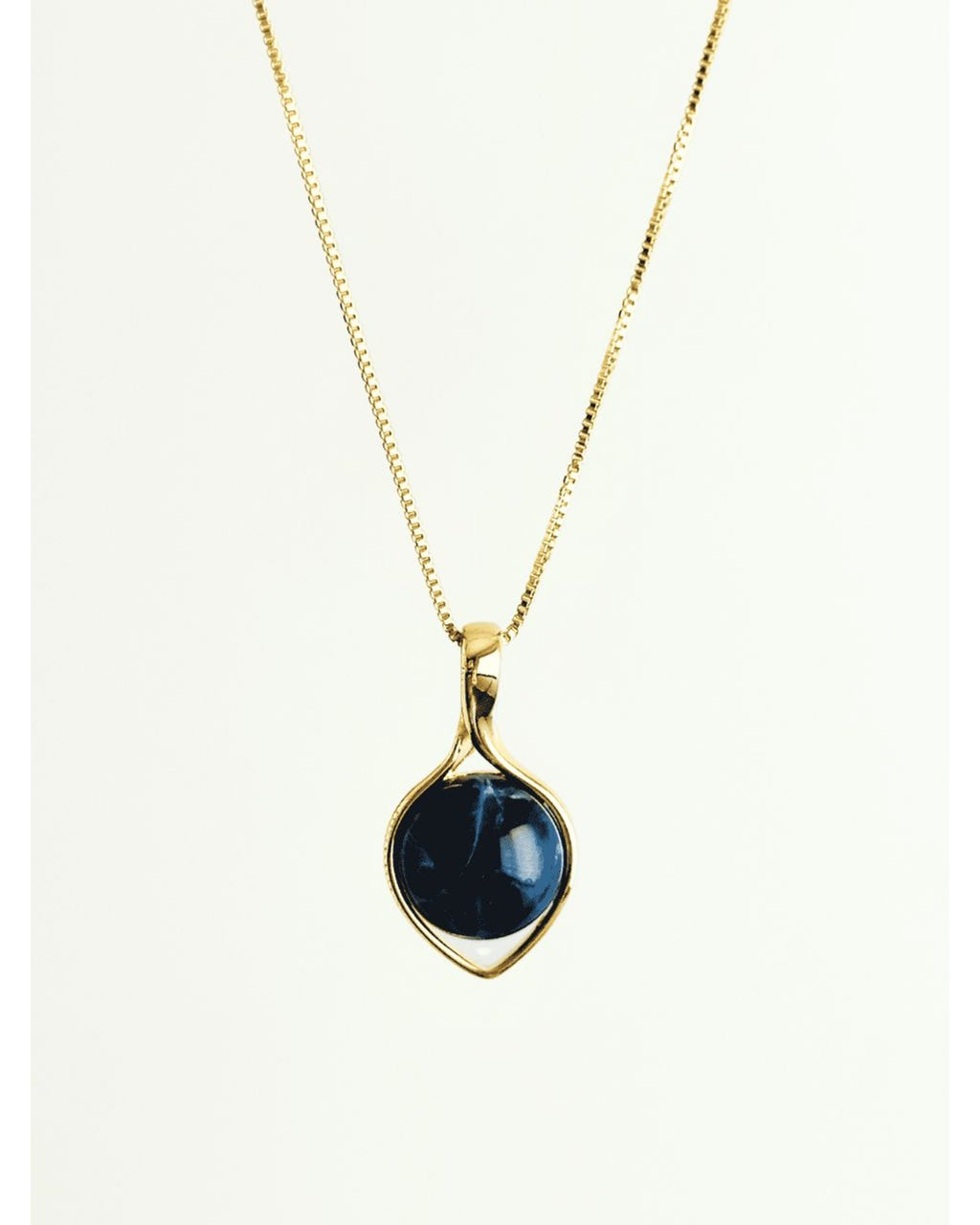Conjunto Colar e Brinco Gota Invertida SODALITA Ouro semijoia