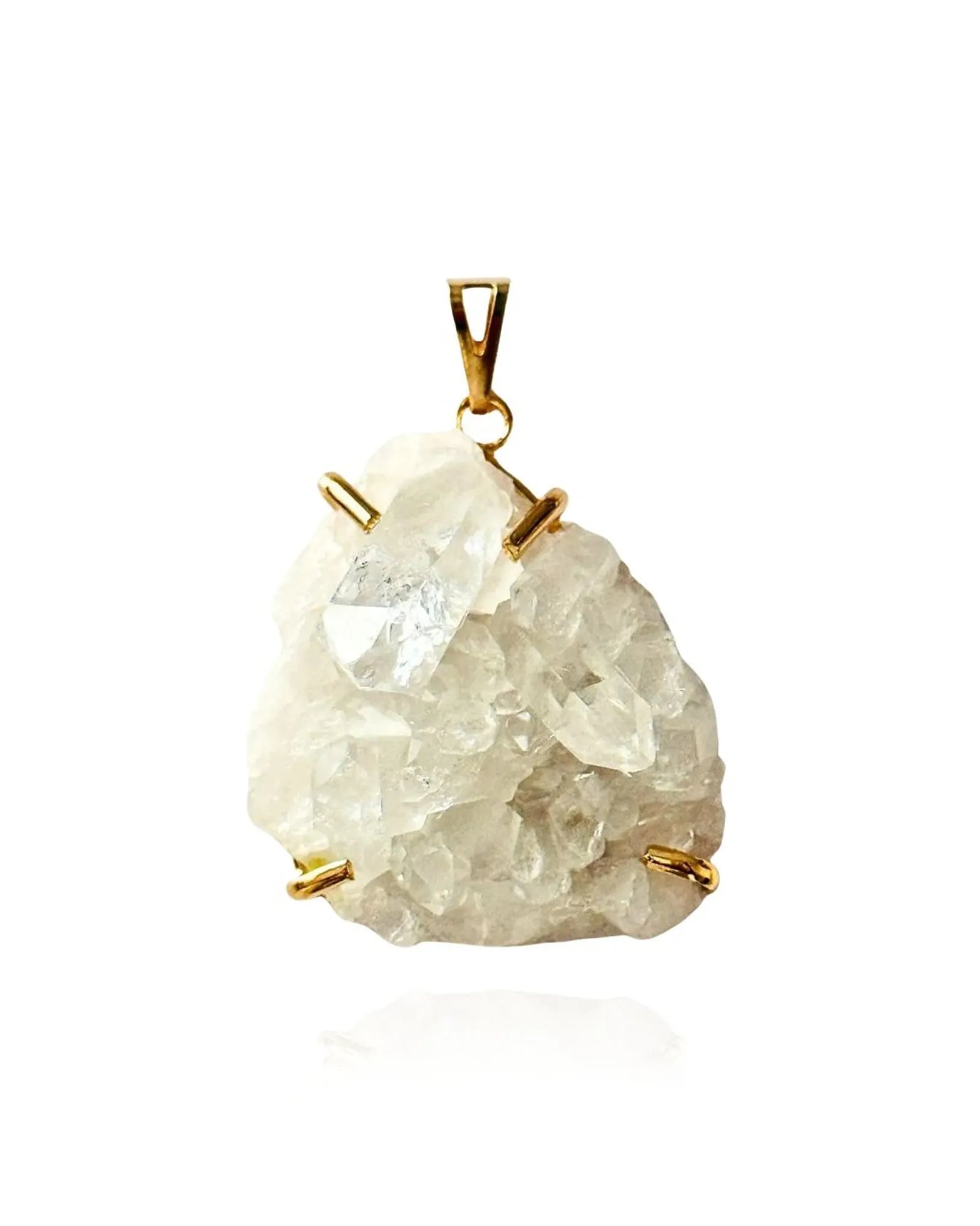 Pingente Garra Drusa de Cristal Ouro Semijoia