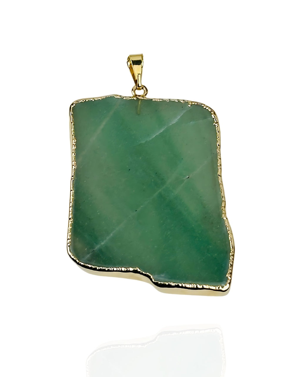 Pingente Slice Quartzo Verde - ouro semijoia