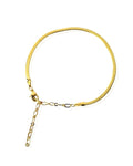 Pulseira delicada Fita laminada 2mm folheada em ouro 18k
