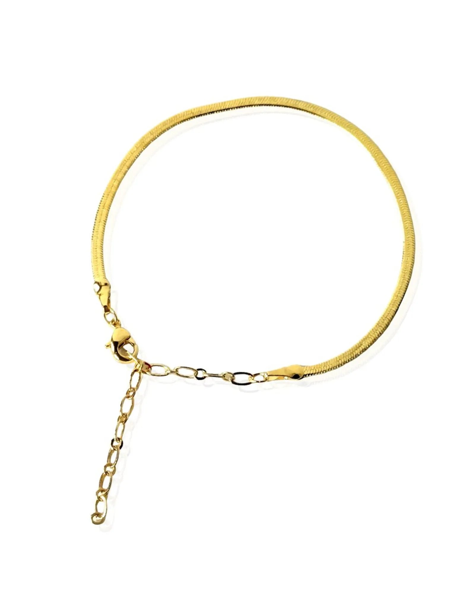 Pulseira delicada Fita laminada 2mm folheada em ouro 18k