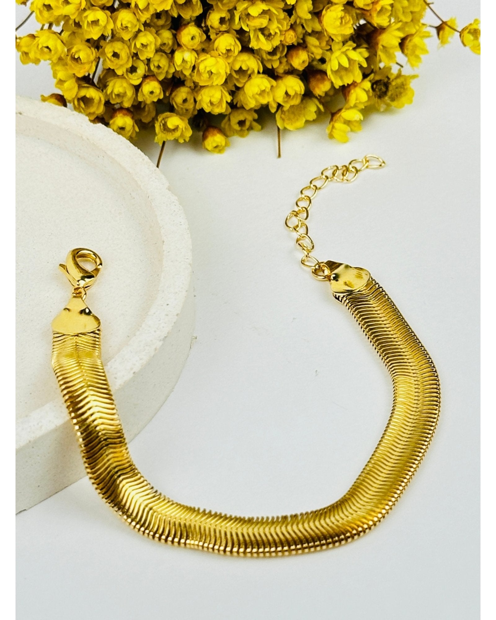 Pulseira de Malha 8mm folheado em ouro 18k